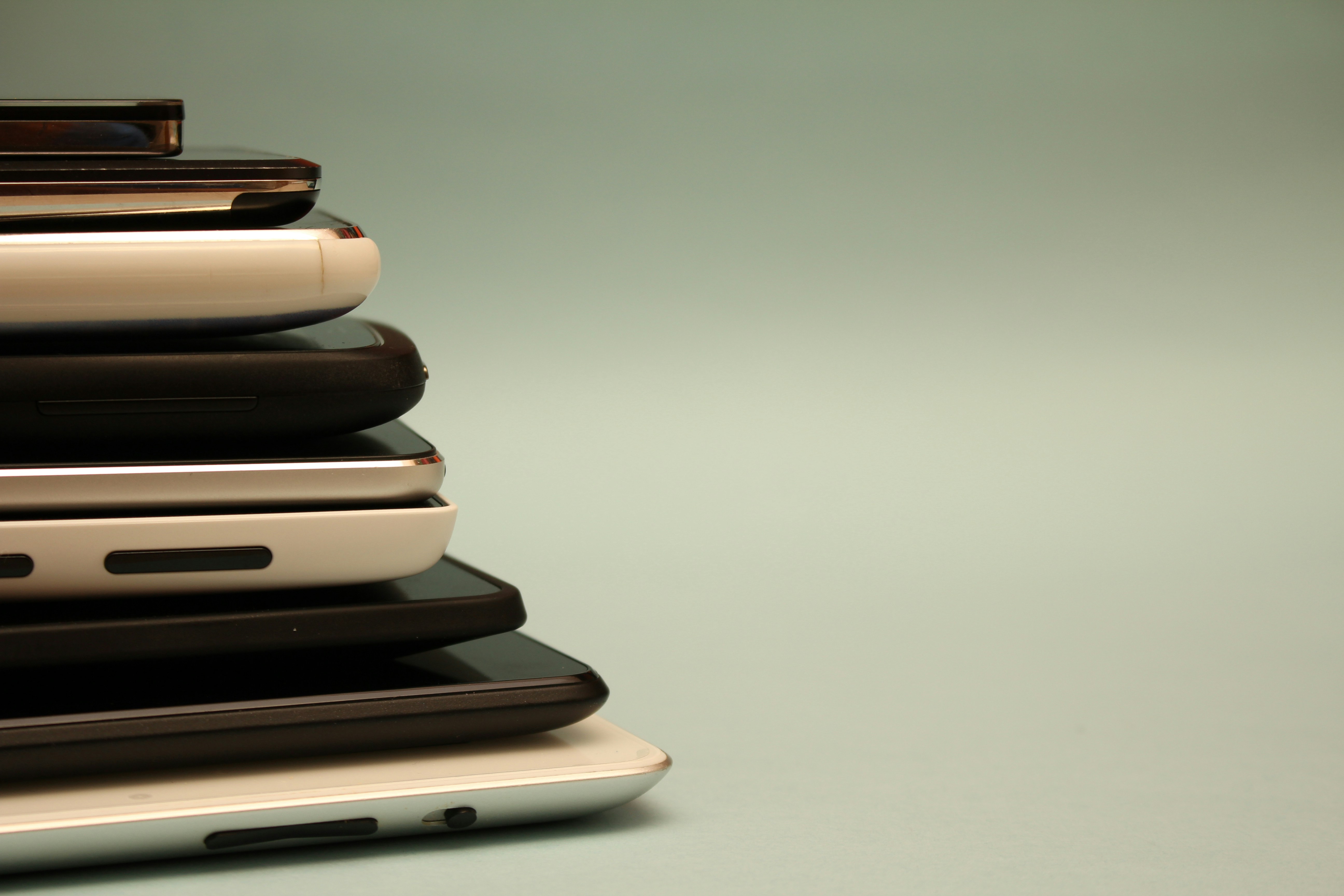 Phones stacked