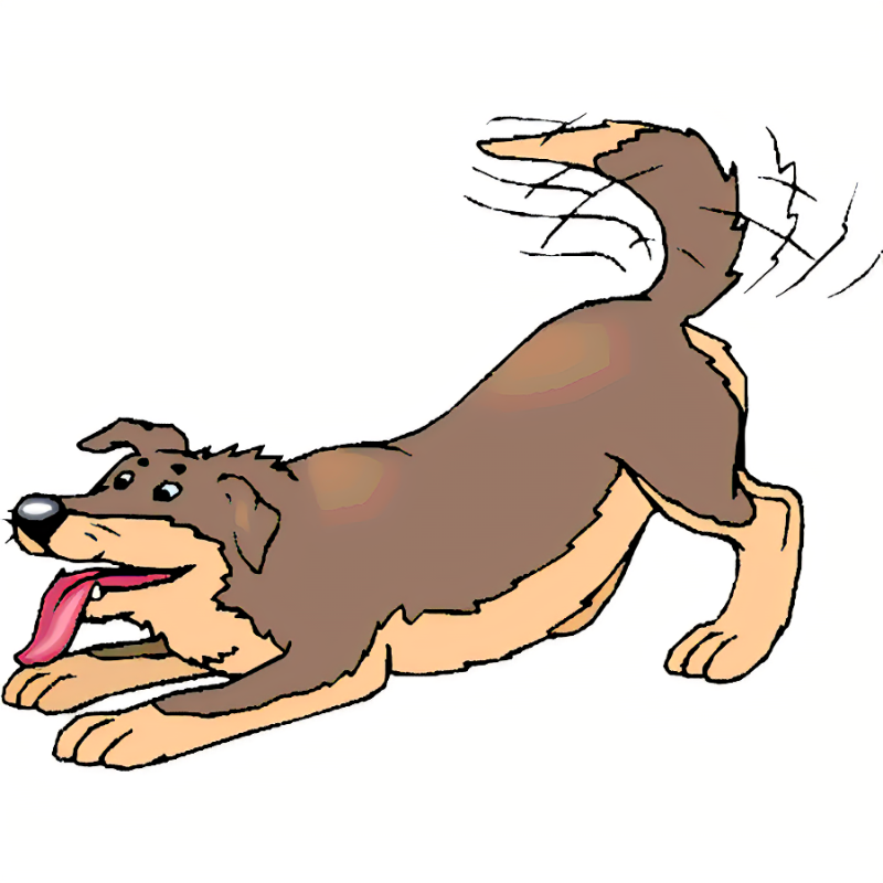 cartoon of a dog happily wagging his tail