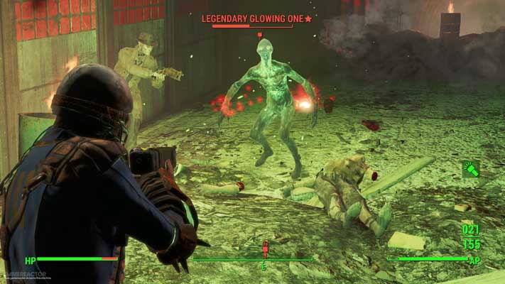 Fallout 4 shooting a ghoul