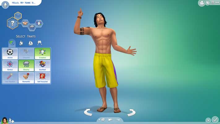 The Sims 4 character creation