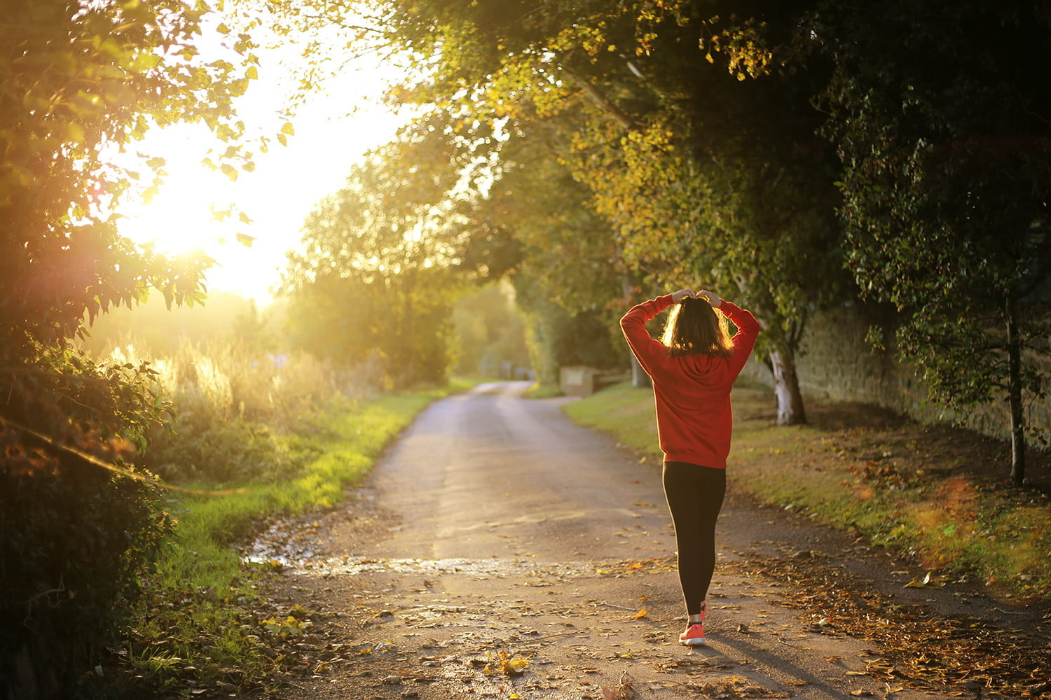 Woman walking in park