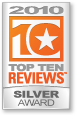 TopTenREVIEWS - Silver Award - Awarded for excellence in design, useability and feature set