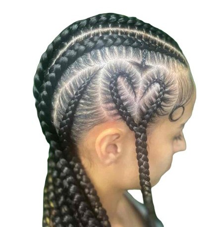6 Stich braids with heart for girl